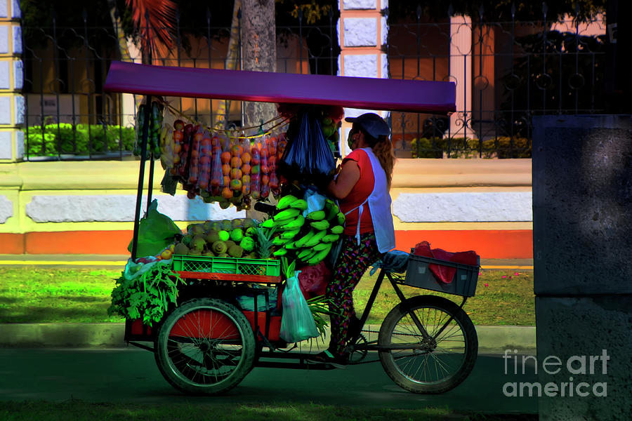 Tulua Street Fruit Vendor Photograph by Al Bourassa