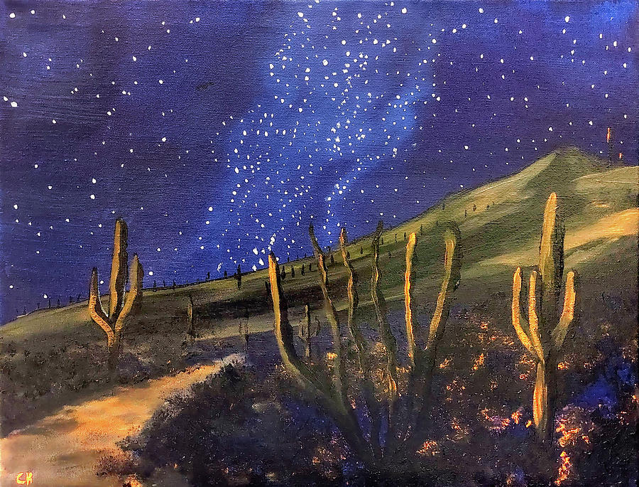 Tumamoc Hill Stars Painting by Chance Kafka