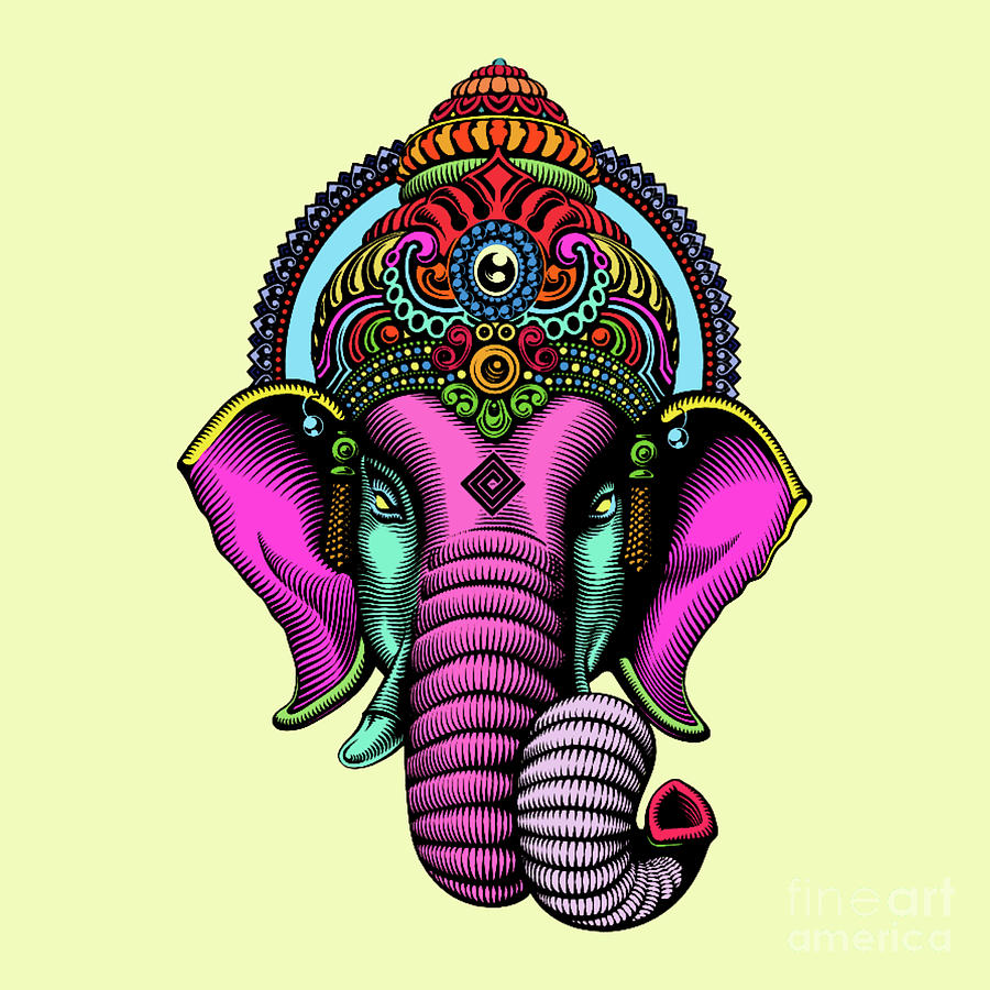 Fantasy Digital Art - Ganesha by Mark Ashkenazi