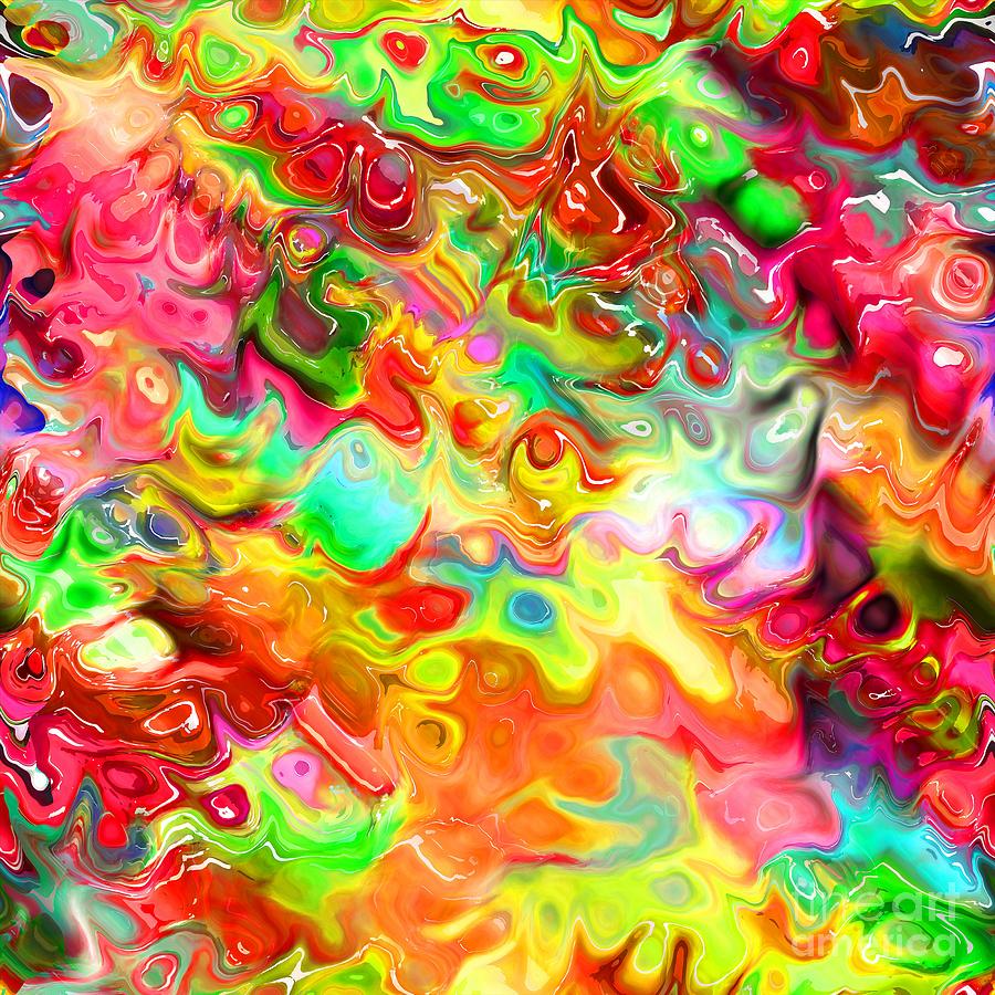 Tumiyem - Funky Artistic Colorful Abstract Marble Fluid Digital Art Digital Art by Sambel Pedes