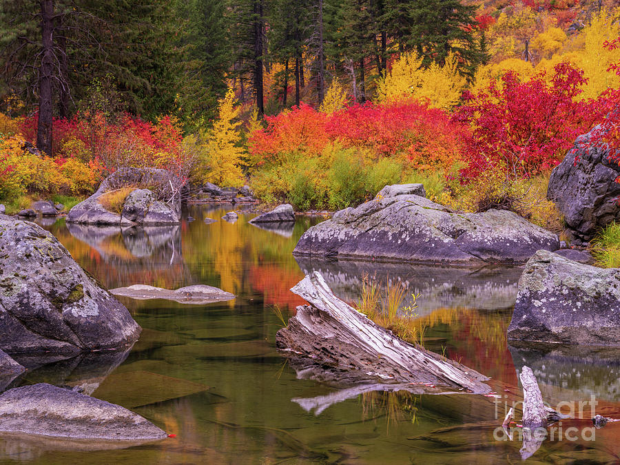 Tumwater Canyon Fall Colors Scene Photograph