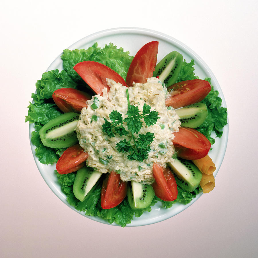 Tuna salad with fruit and vegetables Photograph by Jackson Vereen