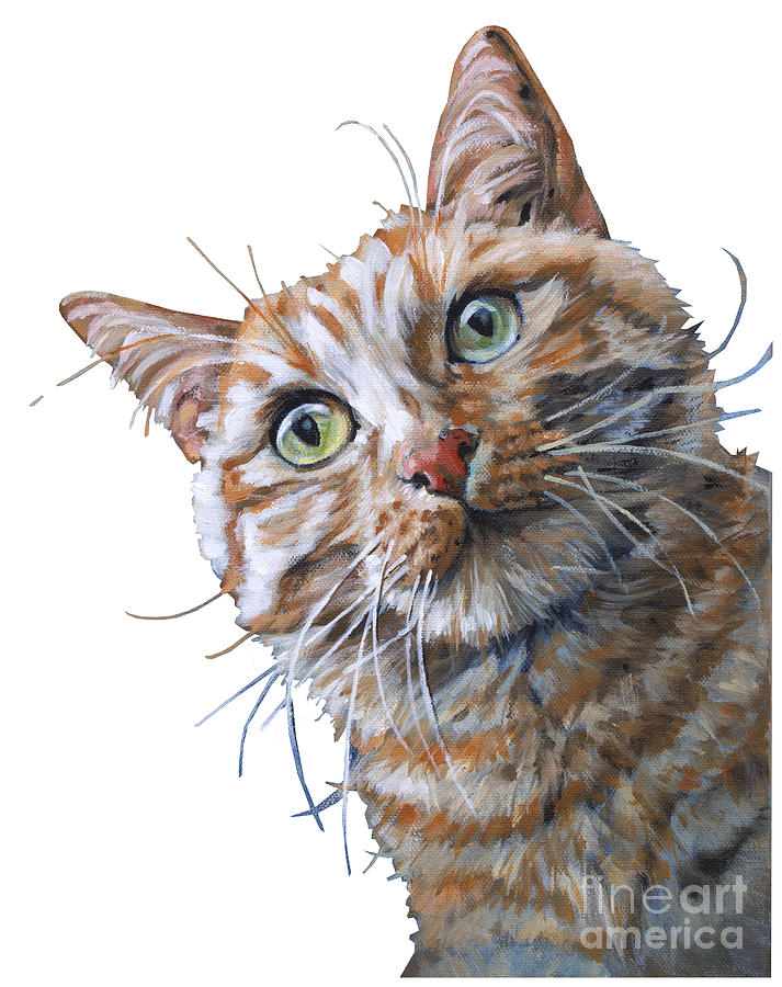 Tuna Time - Orange Cat Painting Painting by Annie Troe