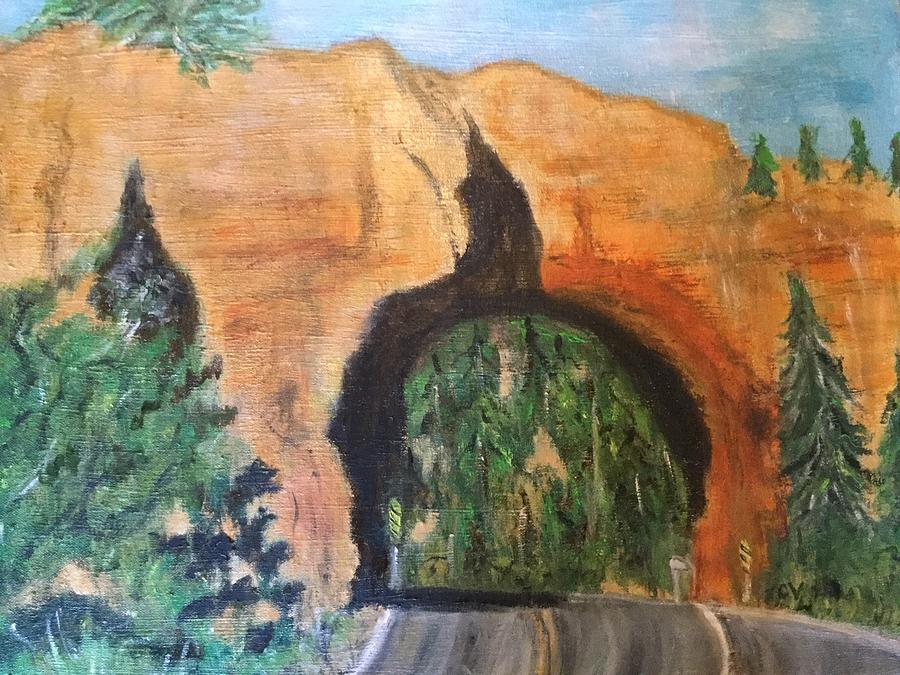 Tunnel in the Rock Painting by Lucille Valentino