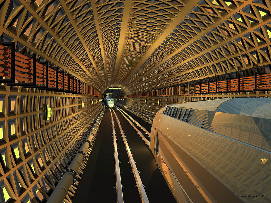 Tunnel Digital Art by Michael Wimer
