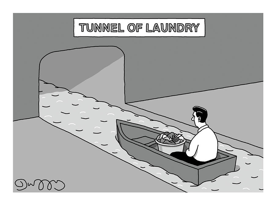 Tunnel Of Laundry Drawing by JC Duffy Tunnel Of Laundry Drawing by JC Duffy
