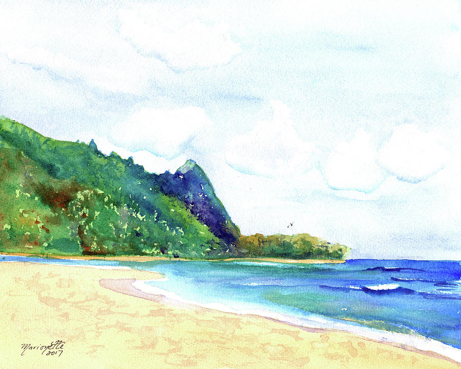 Tunnels Beach 2 Painting by Marionette Taboniar