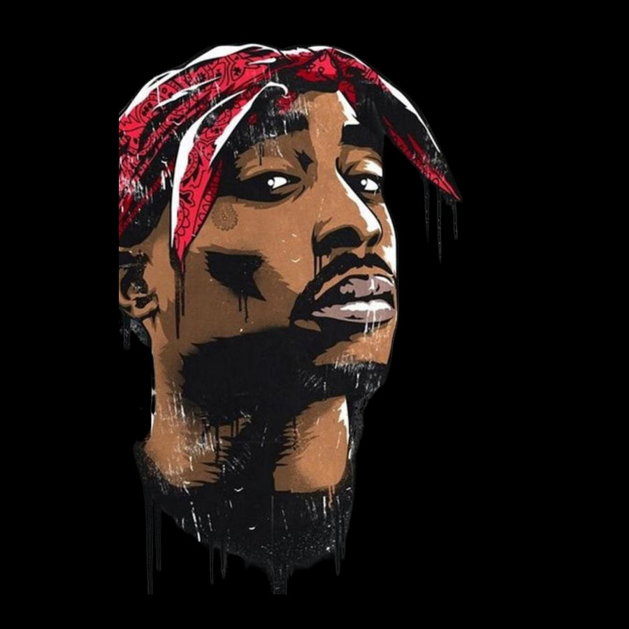 Tupac Blood Gang Rapper - Drawing Digital Art by Rajan Naik