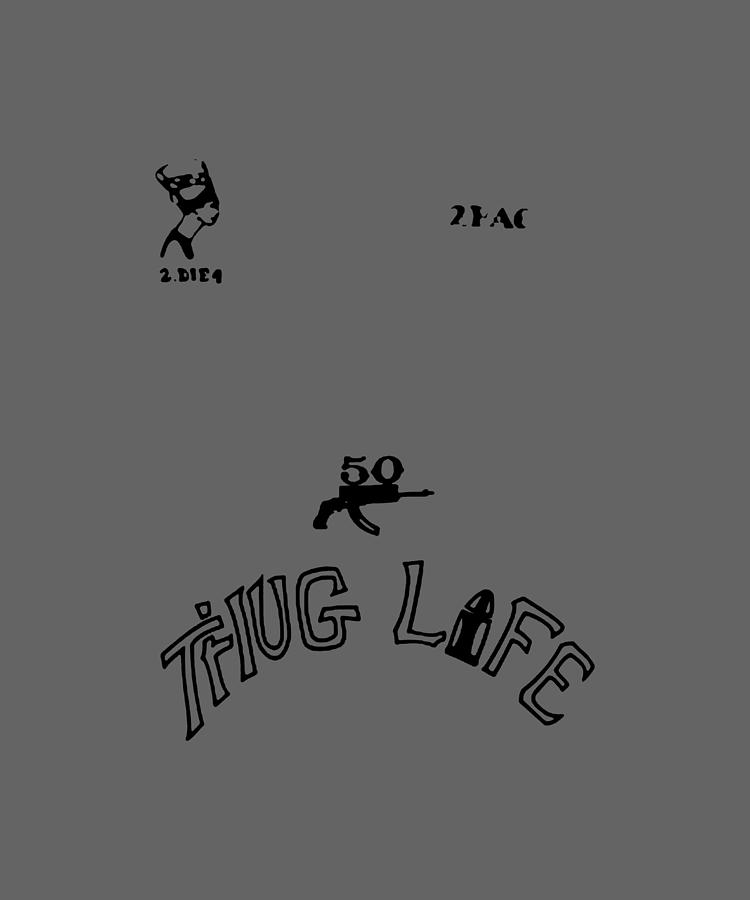 Tupac pac tattoo thug life gun Digital Art by Duong Ngoc Son - Fine Art ...