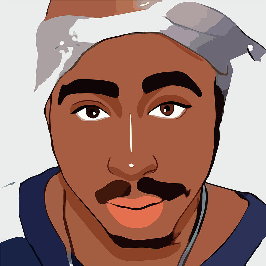 Tupac Shakur Cartoon Portrait 1 Digital Art by Ahmad Nusyirwan | Fine