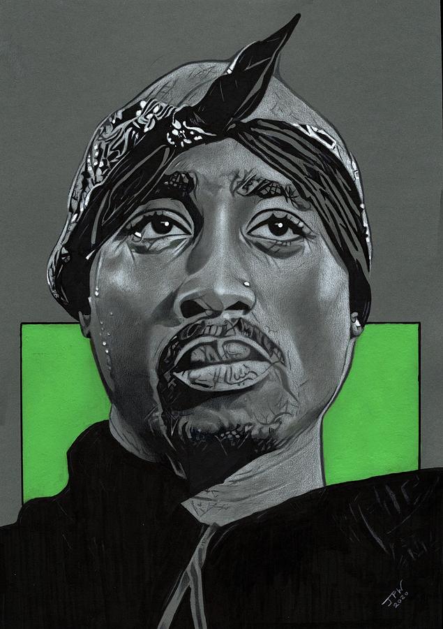 Tupac Drawing - Tupac Shakur by JPW Artist