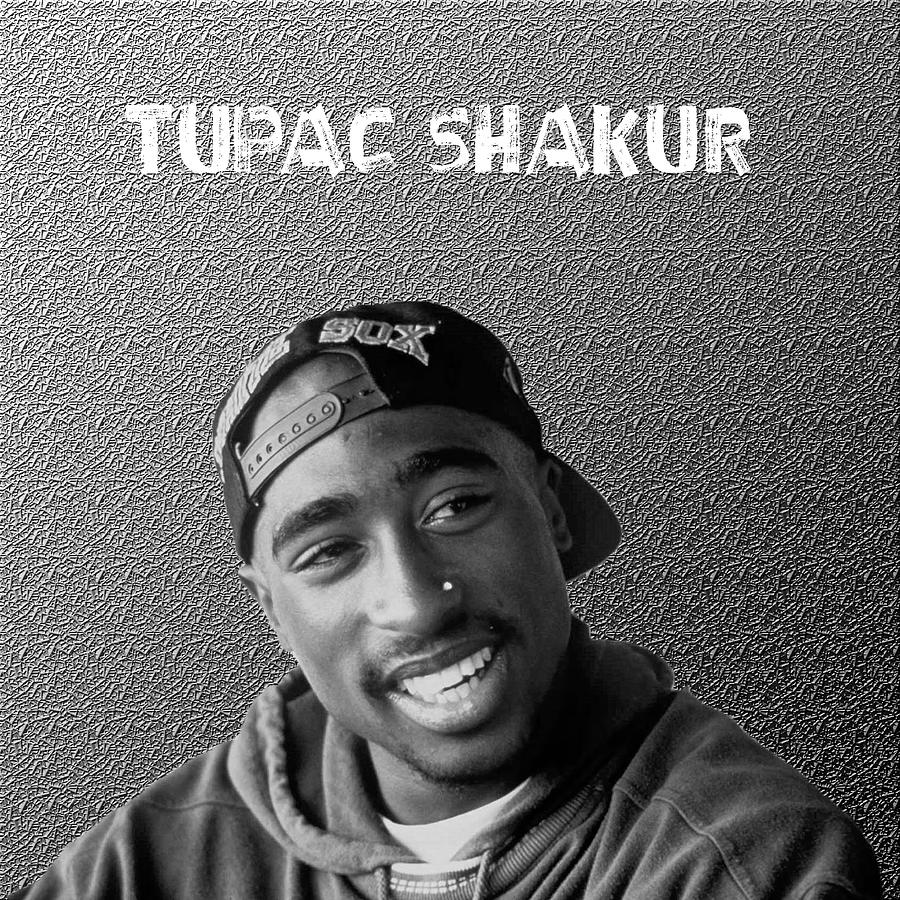 tupac black and white smiling