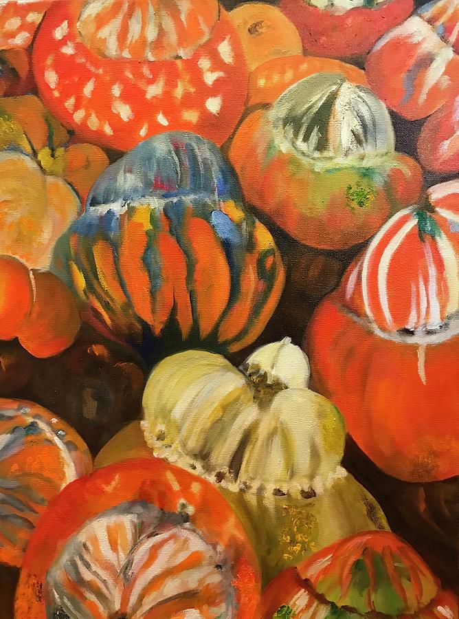 Turbans From My Fall Garden Painting by Juliette Becker