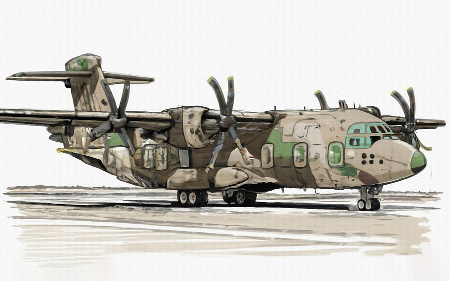 Turboprop Military Atlas A400M Airbus Drawing by Lowell Harann - Fine ...