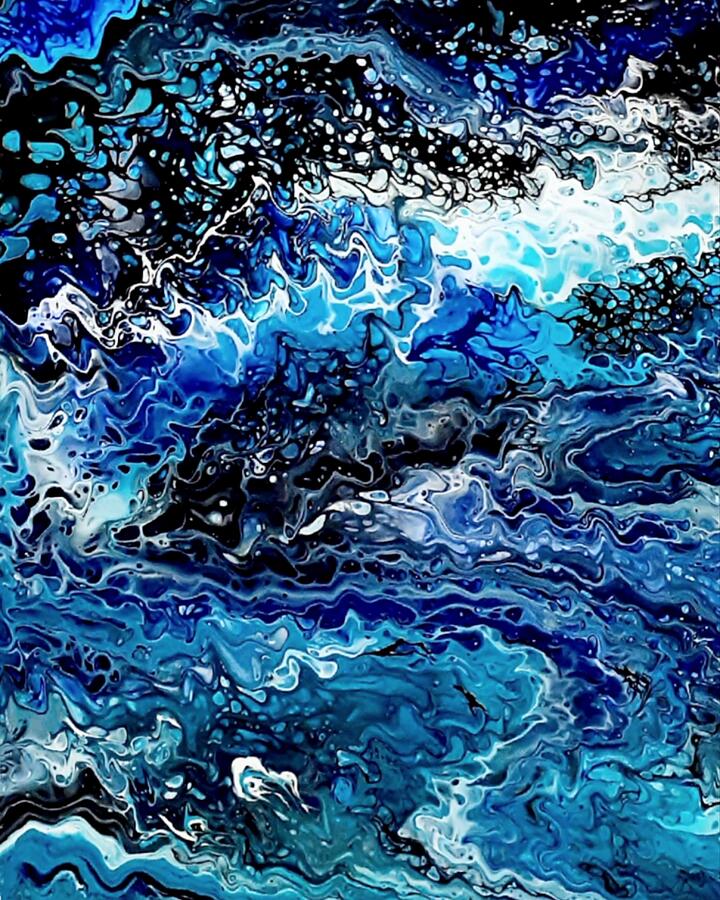 Fluid Motion Painting - Turbulent waters  by Laura Vanatka
