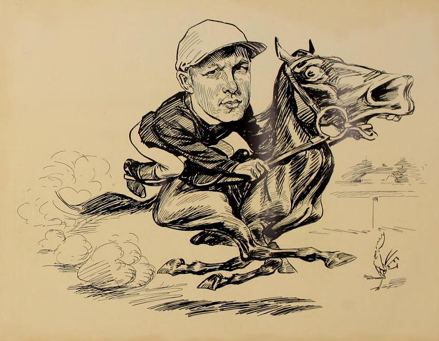 Illustration Drawing - Turf in Caricature 1900 - Creamer by Jesse Anderson
