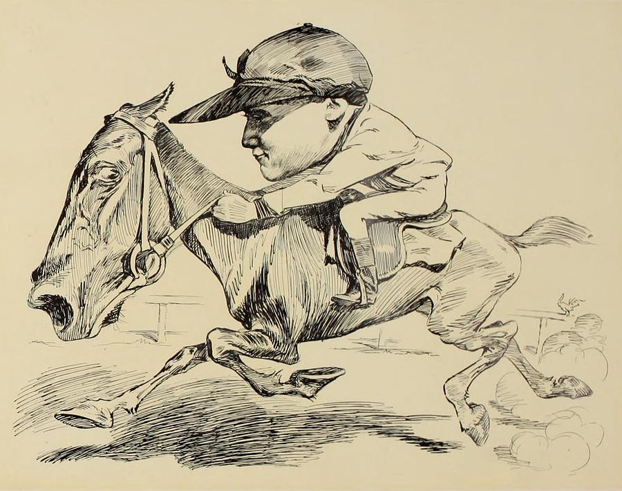 Illustration Drawing - Turf in Caricature 1900 - Redfern by Jesse Anderson