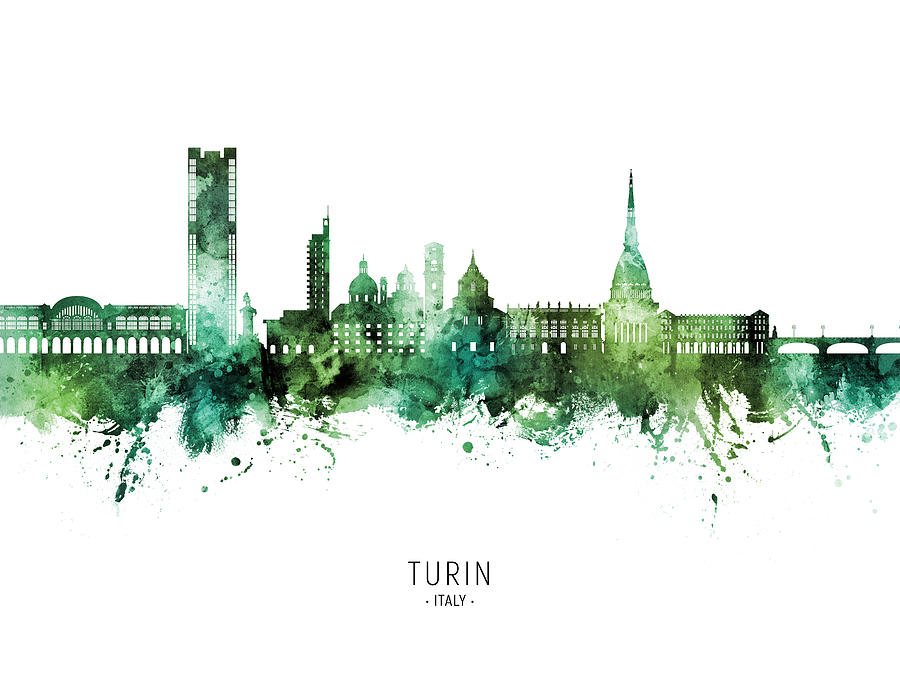 Turin Italy Skyline #10 Digital Art by Michael Tompsett
