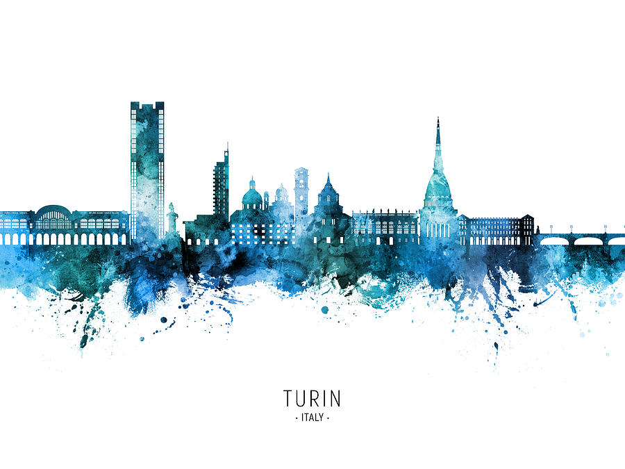 Turin Italy Skyline #12 Digital Art by Michael Tompsett