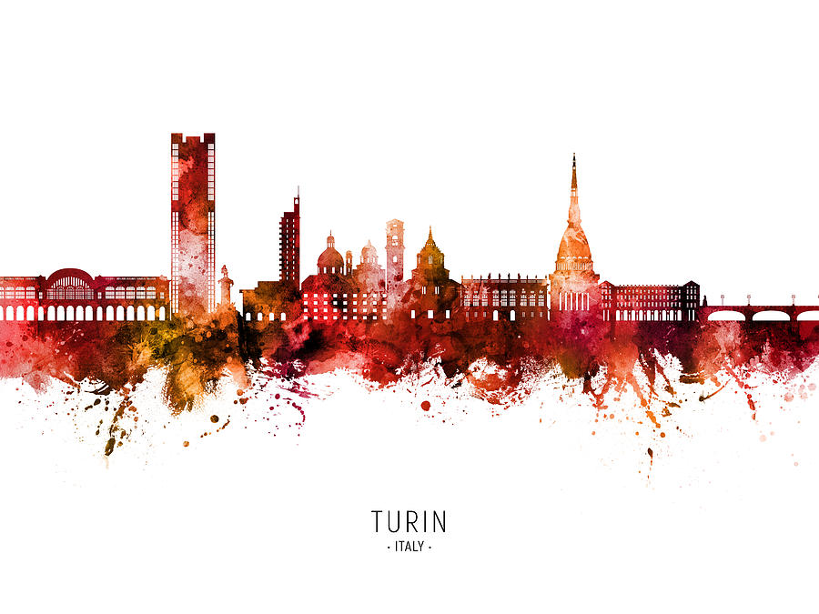 Turin Italy Skyline #13 Digital Art by Michael Tompsett