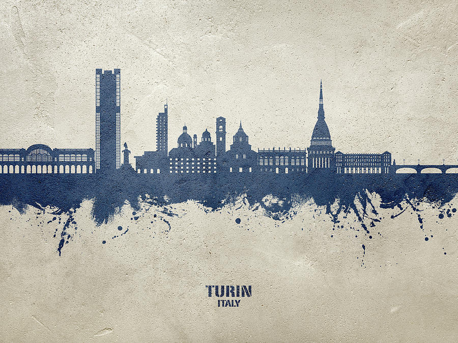 Turin Italy Skyline #14 Digital Art by Michael Tompsett