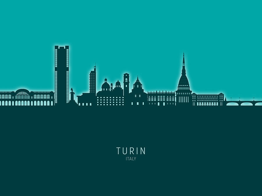 Turin Italy Skyline #18 Digital Art by Michael Tompsett