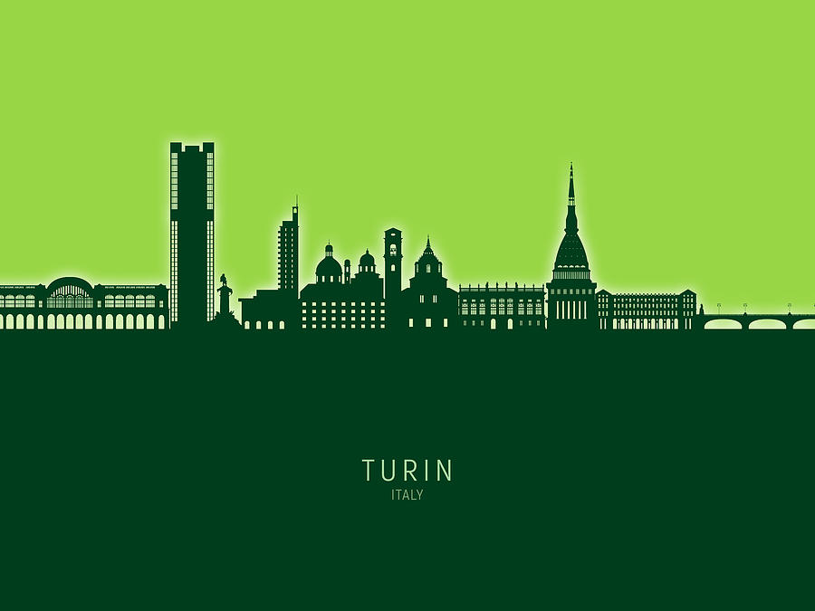 Turin Italy Skyline #20 Digital Art by Michael Tompsett