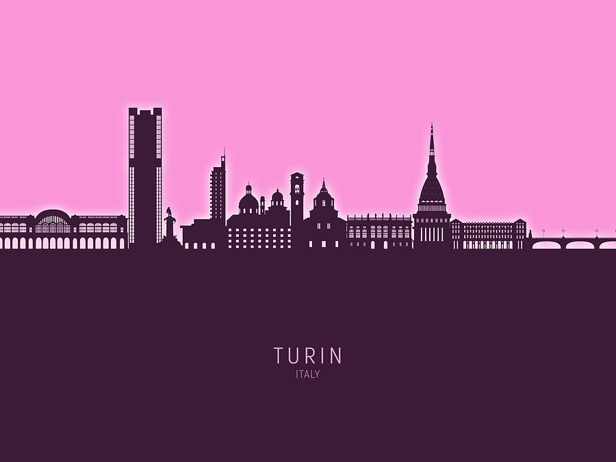 Turin Italy Skyline #21 Digital Art by Michael Tompsett