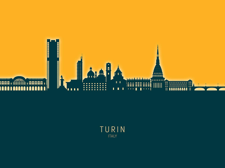 Turin Italy Skyline #23 Digital Art by Michael Tompsett