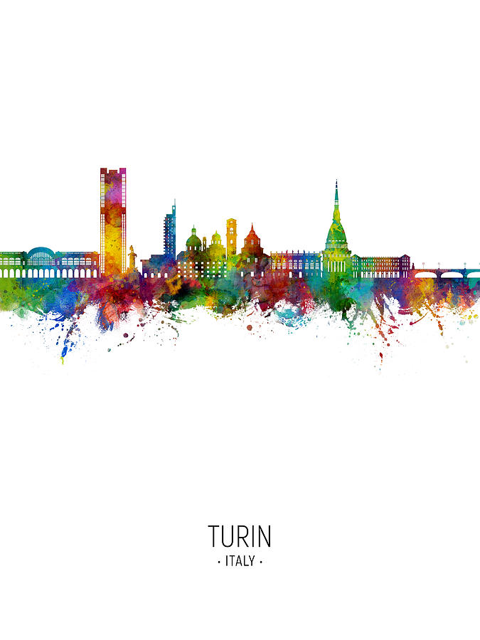 Turin Italy Skyline #25 Digital Art by Michael Tompsett