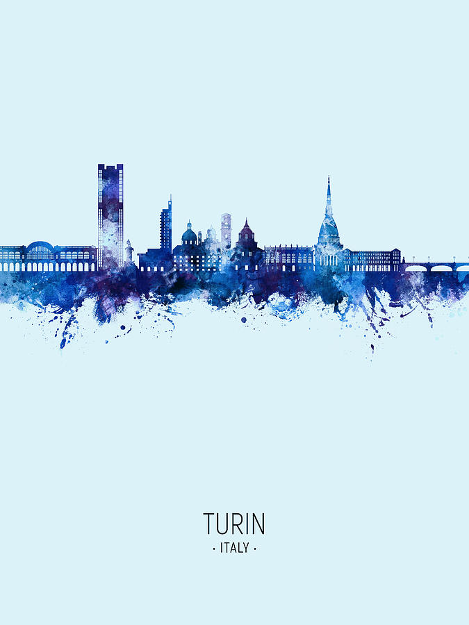 Turin Italy Skyline #27 Digital Art by Michael Tompsett