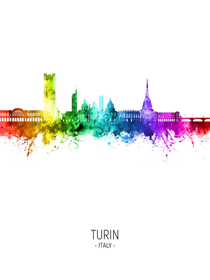 Turin Italy Skyline #28 Digital Art by Michael Tompsett