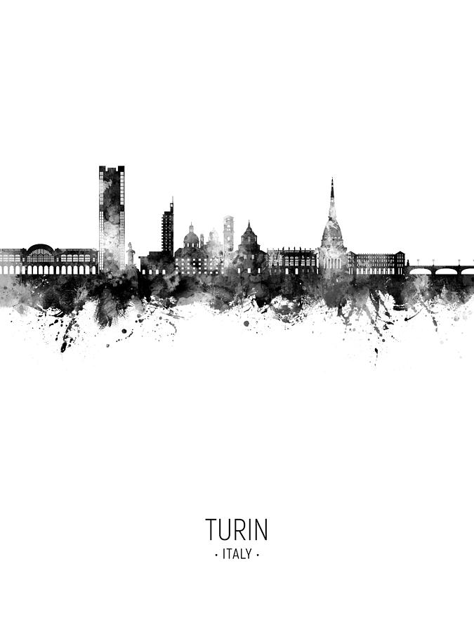 Turin Italy Skyline #29 Digital Art by Michael Tompsett