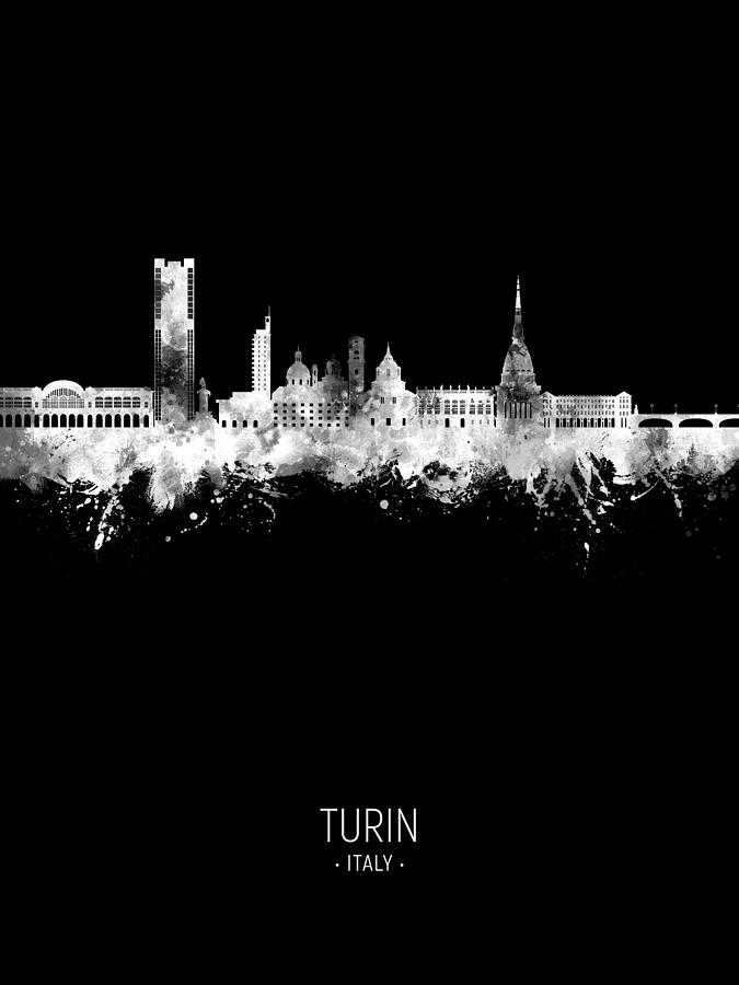 Turin Italy Skyline #30 Digital Art by Michael Tompsett