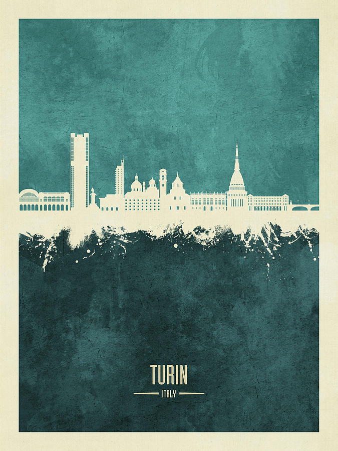 Turin Italy Skyline #32 Digital Art by Michael Tompsett
