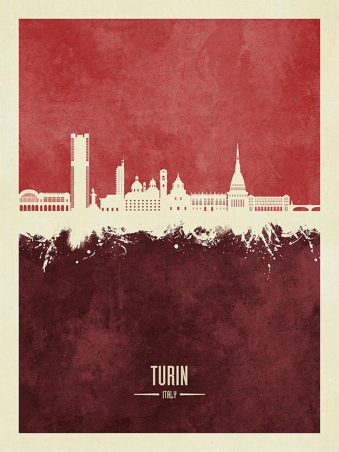 Turin Italy Skyline #33 Digital Art by Michael Tompsett