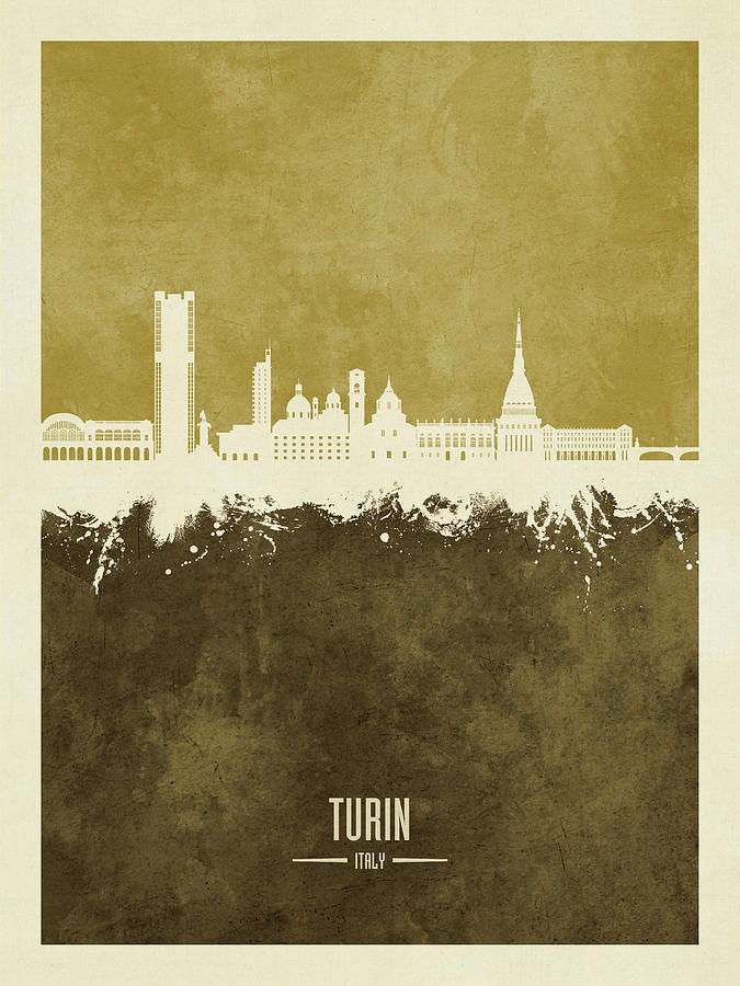 Turin Italy Skyline #34 Digital Art by Michael Tompsett