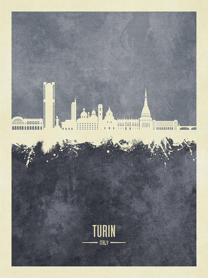 Turin Italy Skyline #35 Digital Art by Michael Tompsett