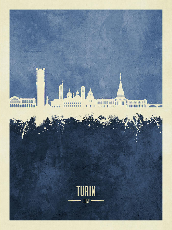 Turin Italy Skyline #36 Digital Art by Michael Tompsett