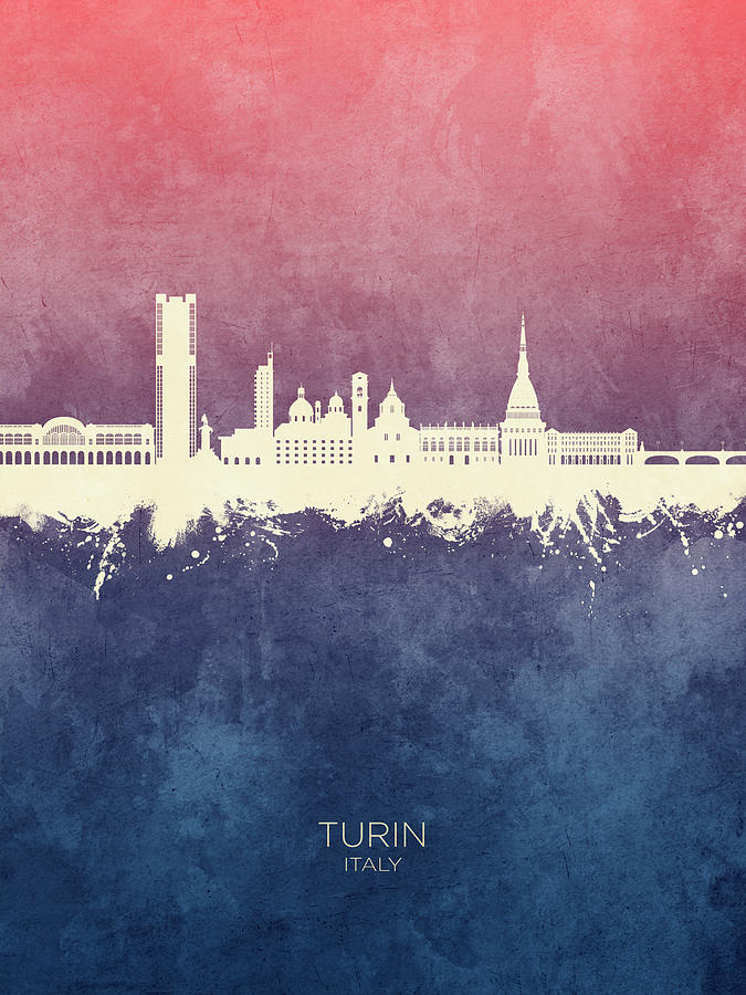 Turin Italy Skyline #37 Digital Art by Michael Tompsett