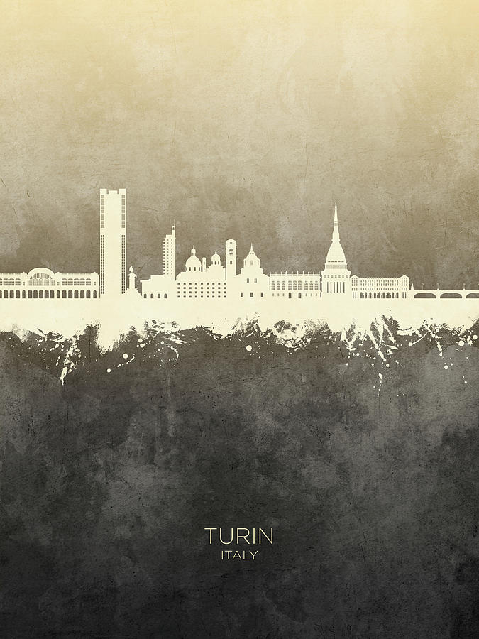 Turin Italy Skyline #39 Digital Art by Michael Tompsett