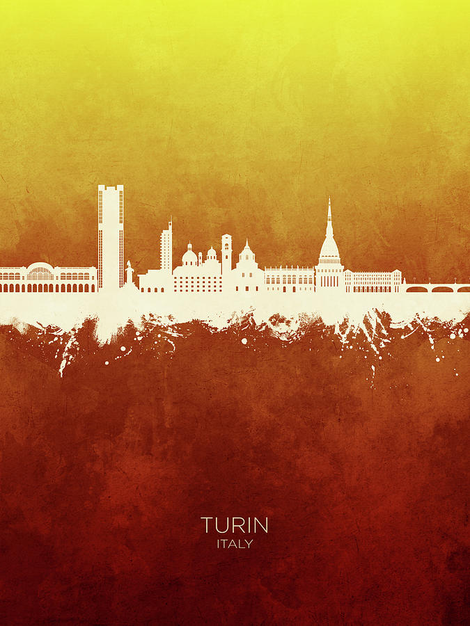 Turin Italy Skyline #40 Digital Art by Michael Tompsett