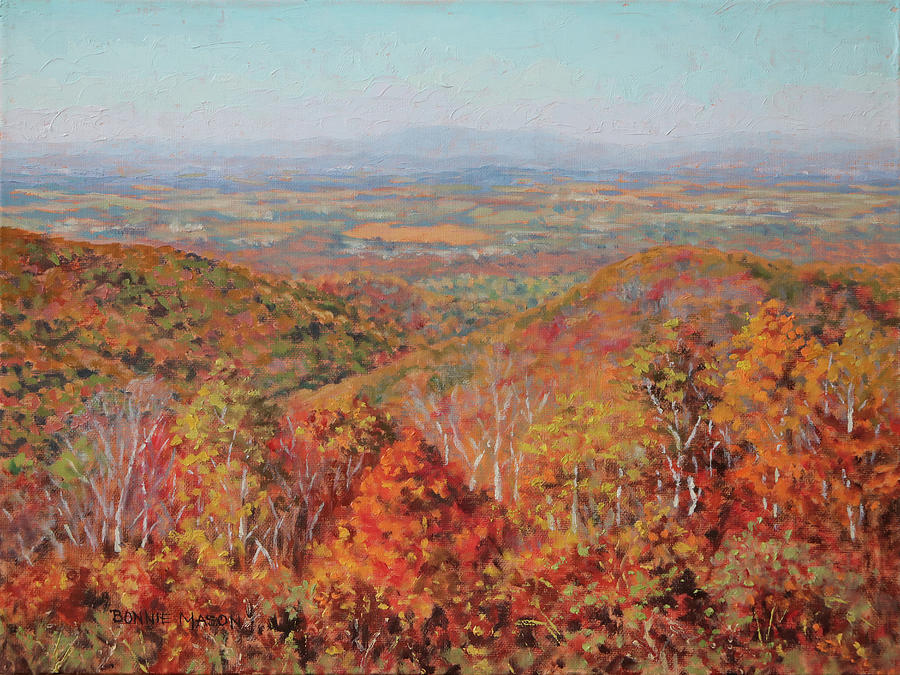Turk Mountain Overlook in Autumn - Skyline Drive Painting by Bonnie Mason