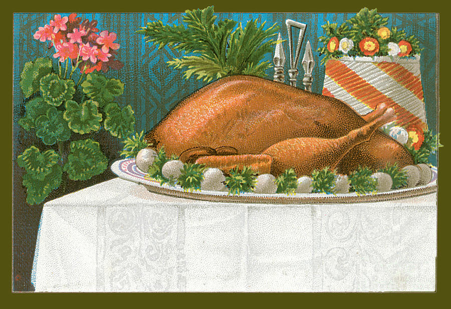 Turkey Dinner Illustration Painting