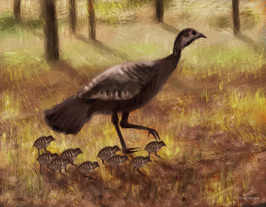 Turkey Mama Painting by Larry Whitler