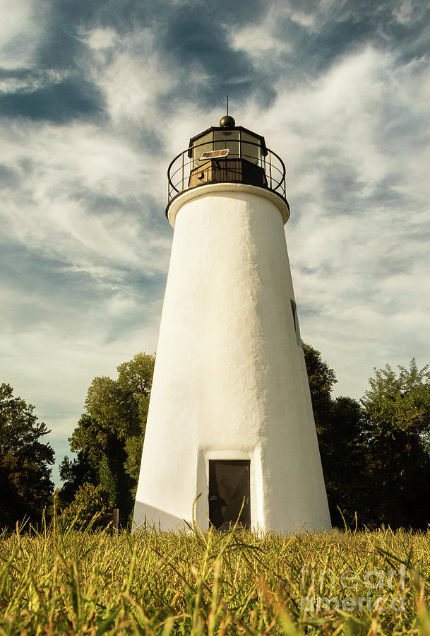 Turkey Point Lighthouse Standing Tall Coastal Landscape Photograph Photograph by PIPA Fine Art - Simply Solid