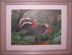 Turkeys Painting by Rick Huotari