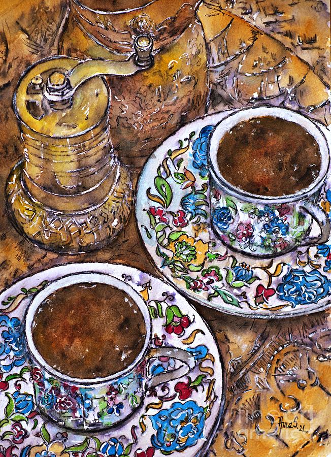Turkish Coffee Painting by Amalia Suruceanu