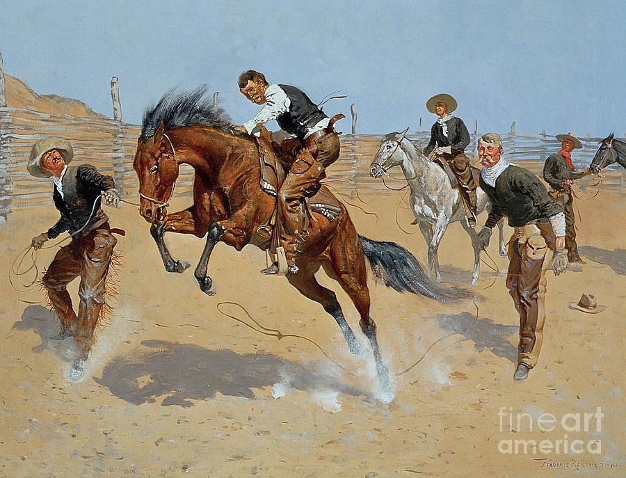 Frederic Remington Painting - Turn Him Loose by Frederic Remington