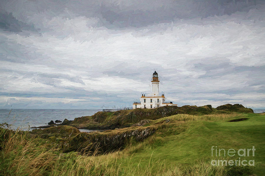 Nature Photograph - Turnberry Lighthouse - digital painting by Scott Pellegrin